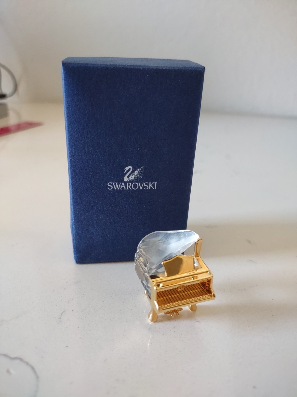Swarovski Crystal Gold-tone Mini Piano Figurine - Clear & Gold